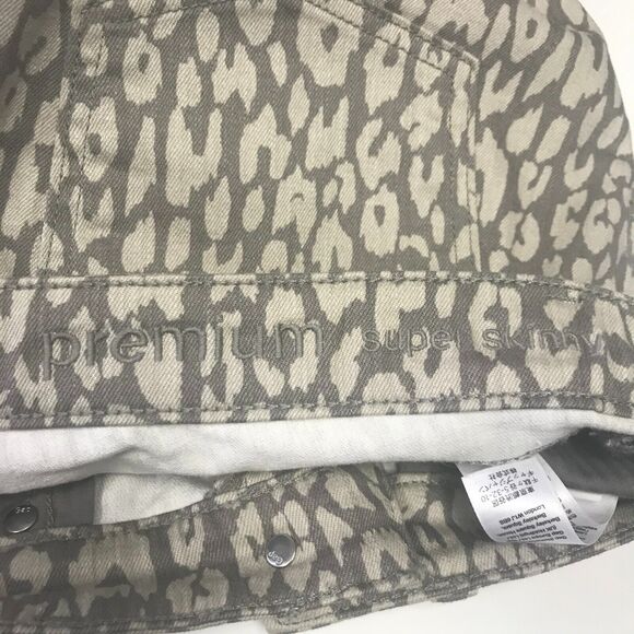 GAP Premium Super Skinny Jean Womens 4 27R Gray Leopard Animal Print Ankle - Picture 4 of 10